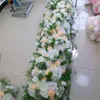 Flores decorativas SPR 2m 40 cm de casamento ocasião de casamentos na parede cenário de parede de cenário de mesa artificial runner arch floral por atacado