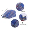 Coton à carreaux béret hommes vert marine Plaid casquettes plates gavroche chapeau mâle britannique Vintage bérets casquette printemps été femmes pilote lierre casquette