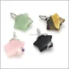 Colares pendentes Moda Wrap Wrap Star Star Natural Escultura Reiki Cura Rosa Quartz Tigre Colar Gem Jewelry WH DHJEC