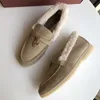 Italy Original Designer Shoes Rolopiana Pure raw sheep suede plush warm Lefu shoes LP casual flat sole single female