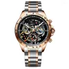 손목 시계 Ailang 2023 Watch Men 's Mechanical Automatic Black Technology Hollow Waterproof