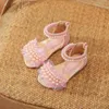 Sandalen Girls Sandalen 2022 Zomer Nieuw bloemenmeisje Kinderen Sandalen Kid Baby Single Shoes Casual Beach Shoes Fashion Princess Shoes D479 W0327