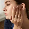 الكلاسيكية أربعة مخلب Moissanite كامل الماس S925 Silver Ring Jewelry Europe Fashion Women Micro Set Zircon Ring Wime Women's Party Valentine Day Gift SPC