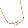 Pendentif Colliers Dainty Dadies Acier inoxydable Rose Love Bar Mini Déclaration Collier Femmes Adolescents Bijoux Accessoires