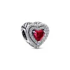 925 Sterling Silver New Fashion Women Ciondolo a forma di cuore rosso, collana, orecchini a bottone, anello da donna, gioielli fai da te, regalo di compleanno di Capodanno