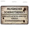 Vintage Achtung Halt War Metal Signs Berlin Tin Sign Plack Varning Varning Metallplatta Väggdekor för Pub Club Man Cave Plate Bar Outdoor Decoration 30x20cm W01