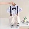 Clothing Sets Boys Summer Suit Baby Boy Cotton Shirt Short Sleeve Shorts 2 Piece Set Childrens 15 Years Drop Delivery Kids Maternity Dhhl3