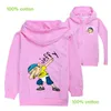 Sweats À Capuche Jeffy Imprimé Coton 514T Enfants Filles Garçons Fermeture Éclair Printemps Automne Extérieur Manteau 115165Cm Designer Vêtements Ss404 Dr Dhhby