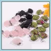 Charms Natural Crystal Rose Quartz Tigers Eye Stone Fain Form