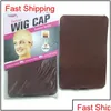 Wig Caps Deluxe Cap 24 Units 12Bags Hairnet For Making Wigs Black Brown Stocking Liner Snood Nylon Me Qylnyf Babyskirt Drop Delivery Dhyd0