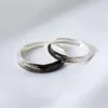 Wedding Rings Personality Women's Silver Plated Black And White Hair Couple Ring Fashion Finger Romantic Engagement Jewelry Gift