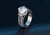 Wedding Rings 2023 Design Silver Color Engagement For Women Finger Luxury Christmas Gift Wholesale Jewelry Drop R4424