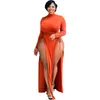 Plus size jurken voor vrouwen herfstkleding 5xl bodycon sexy jurk lange mouw elegant feest verjaardag groothandel drop