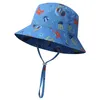 Breda randen hattar Sun Hat Kids Boy Girl Summer Beach med String Upf50 Bucket Animal Waterproof Swimming Outdoor Cap Accessory