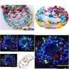 Led Poms Cheer Items 100Pcs Flashing Strings Glow Flower Crown Headbands Light Party Rave Floral Hair Garland Luminous Wreath Weddi Dhszb