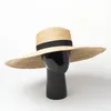 Chapeaux à large bord 202304-HH7233 Papier d'été Paille à la main 18cm Lady Sun Cap Hommes Femmes Loisirs Vacances Chapeau de plage