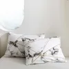 Sängkläder sätter marmor rand borstade tryckta sängkläder set nordisk säng täckning 150 täcken täcke 200x200 1 eller 2 fall för hem sovrum