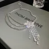 Choker Rhinestone Pentagram Star Tassel Necklace For Women Romantic Exquisite Hyperbole Clavicle Chain Korean Fashion Jewelry