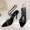 Dress Shoes 2023 Ladies High Heels In Sandals Gladiator Women Pumps Summer New Wedding Pointed Toe Slides Luxury Party Female Shoes L230216