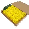 Fleurs décoratives 20 pièces Bouquet de fleurs de roses mousse matériaux de fabrication à la main décoration de mariage européenne et américaine