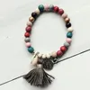 Strand Dm Wood Peads Bracelets For Women Bohemian Shell Tassel Ladies Charm Bransoleta Femme Boho biżuteria Armbanden voor vrouwen pulseras