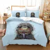 Set di biancheria da letto Set di biancheria da letto stampato carino Totoro 2/3 pezzi Anime bambini camera da letto piumino custodia biancheria da letto tessili per la casa