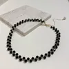 Chains 2023 Sexy Black Crystal Woven Chockers Necklace For Women's Girls' Exquisite Suit Neck Chain Luxury Jewelry Party Accessories