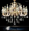Chandeliers Big Project Lighting Stadium El Chandelier Crystal Fixture Marble Stone Lamp 30/42 Pcs Large Church Led Lustres