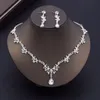Bröllopsmycken sätter underbar kristallklänning choker halsband för kvinnor brud tiaras krona örhängen brud 230216