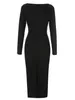 Casual Dresses High Quality Womens Long Sleeve Sexy Hollow Tassel Beaded Black Bandage Dress Fashionable Elegant Evening Party 230216