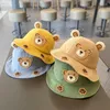 Berets Cute Children Bucket Hat Spring Boys Girls Sun Cartoon Bear Animal Outdoor Summer Kids Hip Hop Baby Cap Korean Style