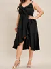 Sukienki swobodne czarna letnia sukienka midi dla kobiet 2023 V luźna elegancka elegancka koktajl imprezowy Duże ubranie