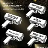 Decompression Toy Money Gun Shooter With 100Pcs Prop Spray Cash Cannon 18K Sier Plated Make It Rain Dollar Bill For Movies B Dhk7W