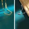 Choker Paperclip Necklace 925 Sterling Silver Gold Plated Oval Link Chain For Women