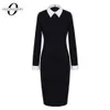 Casual jurken vrouwen formeel business klassiek kantoor dames korte solide kleur elegante potloodjurk E751 Z0216