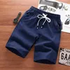 Heren shorts 2022 gevoerde katoenen linnen zomer casual man broek Bermuda ademende strandbordshorts mannen zweetwedstrijd z0216