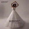 Abiti da festa BEPEITHY Vestido De Noiva Abiti da sposa senza maniche con scollo a V per donna Una linea Avorio Pizzo Sposa romantica Boho Abito da sposa 230217