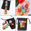 Stone Cubic 7 Chakra Set Ornament Reiki Natural Crystal Polishing Quartz Yoga Energy Bead Healing Decoratio hele druppel levering juweel Dhocc