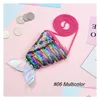 Purse Kids Purses Girls Love Mermaid Sequins Zipper Coin With Lanyard Beautif Fish Shape Tail Pouch Bag Mini Ss115 Drop Delivery Bab Dhkev