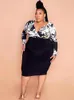 Robes grande taille Chic et élégante femme robe belle pour toujours bureau manches mode grande goutte en gros