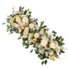 Decorative Flowers 4Pcs Upscale Artificial Silk Peonies Rose Flower Row Arrangement Supplies For Wedding Arch Backdrop Centerpieces DIY