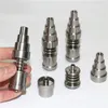 smoking pipes 10mm 14mm 19mm 6 IN 1 domeless Smoke electric titanium nails Male Female Smoking nail Ti with Carb Cap For glass bong