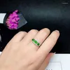 Anelli a grappolo KJJEAXCMY Boutique Gioielli Argento sterling 925 intarsiato Gemma naturale Diopside Anello femminile Test di supporto