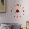 Настенные часы римские номера акриловый зеркальный наклейка часов часы домашний декор роспись наклейки