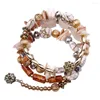 Charm Armbänder MIQIAO Farbe Achat Stein Perlen Boho Schichten Rose Gold Armreif Kette Writst Band Armband Für Frauen Paar Freunde Geschenk Schmuck