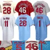 2024 Custom S-4XL 28 Nolan Arenado Jersey 46 Paul Goldschmidt 4 Yadier Molina 1 Ozzie Smith Dexter Fowler 야구 유니폼