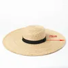 BERETS 2023 여성을위한 Big Brim Straw Hats 여름 대형 해변 모자 UV 보호 태양 도매