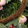 Decorative Flowers Artificial Silk Peony Wreath Flower Fake Garland For Wedding Party Decoration Front Door Wall Hanging Floral Arrangement