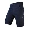 Mäns shorts sommar 2023 Mens bomull Militära män Streetwear Multi Pocket Casual Army Green Outdoor Tactical Cargo