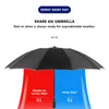 Paraplyer 10 revben med ljus helt automatisk reflekterande omvänd vikning multifunktionell solskade regn CA 230217